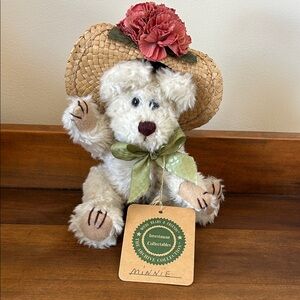 Boyds Bears Cream and Brown Stuffed Animal with Hat